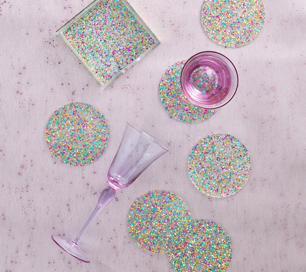 Prism Coasters in Multi, Set of 6 in a Caddy