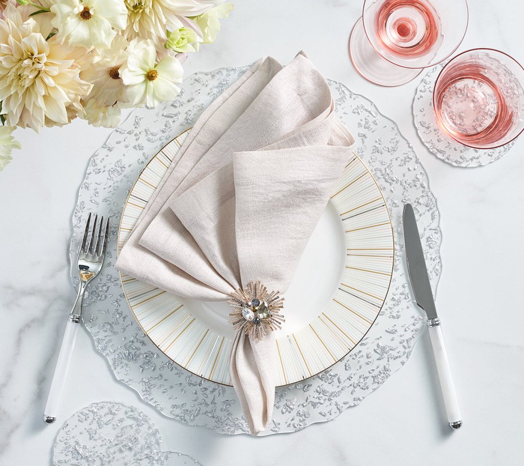 Stardust Placemat in Clear & Silver, Set of 4