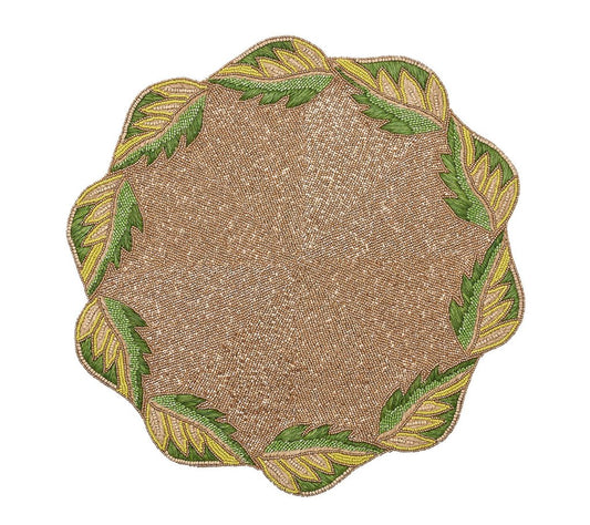 Winding Vines Placemat in Green & Gold, Set of 2