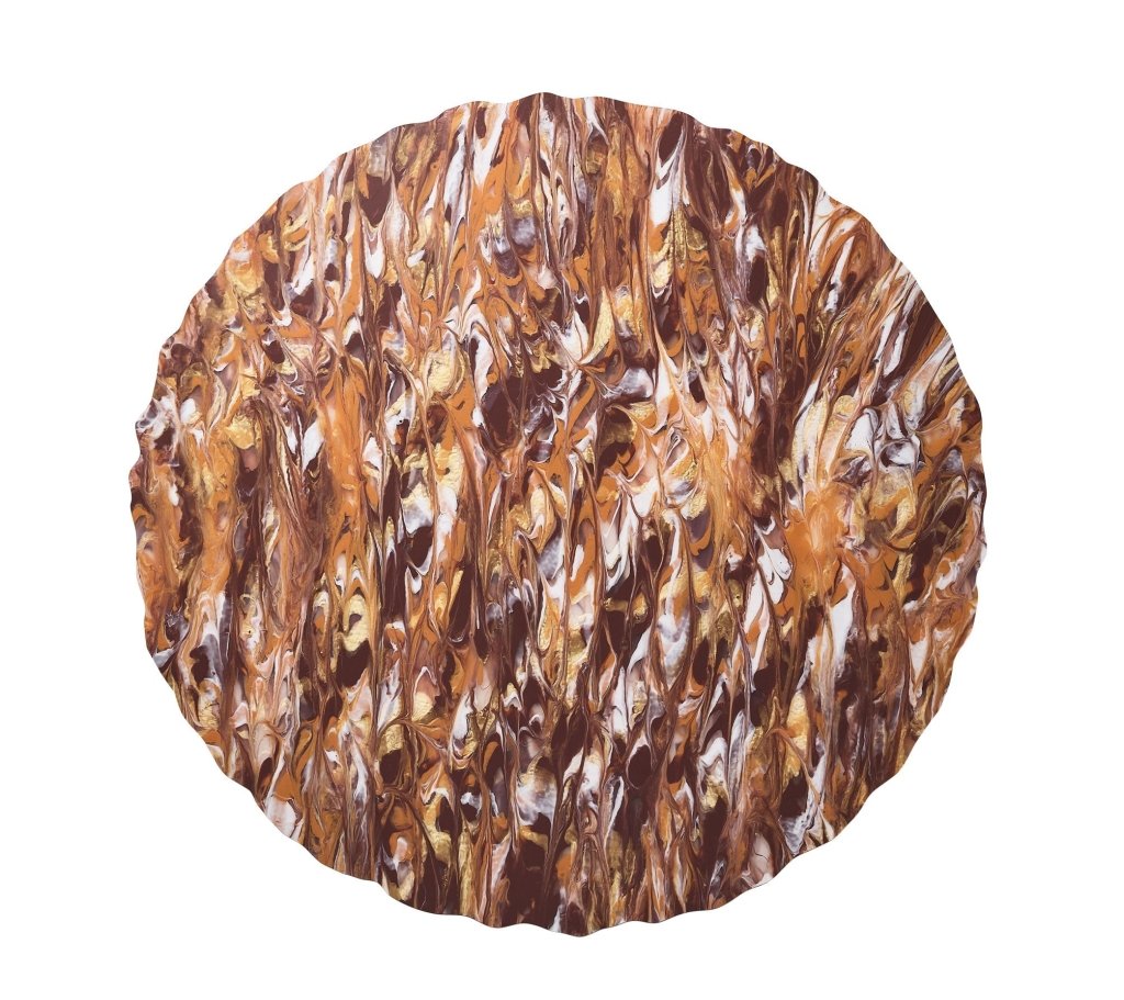 Marbled Placemat in Cranberry & Orange, Set of 4