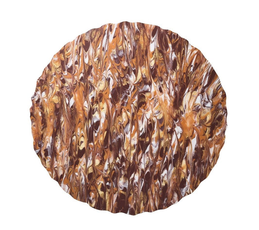 Marbled Placemat in Cranberry & Orange, Set of 4