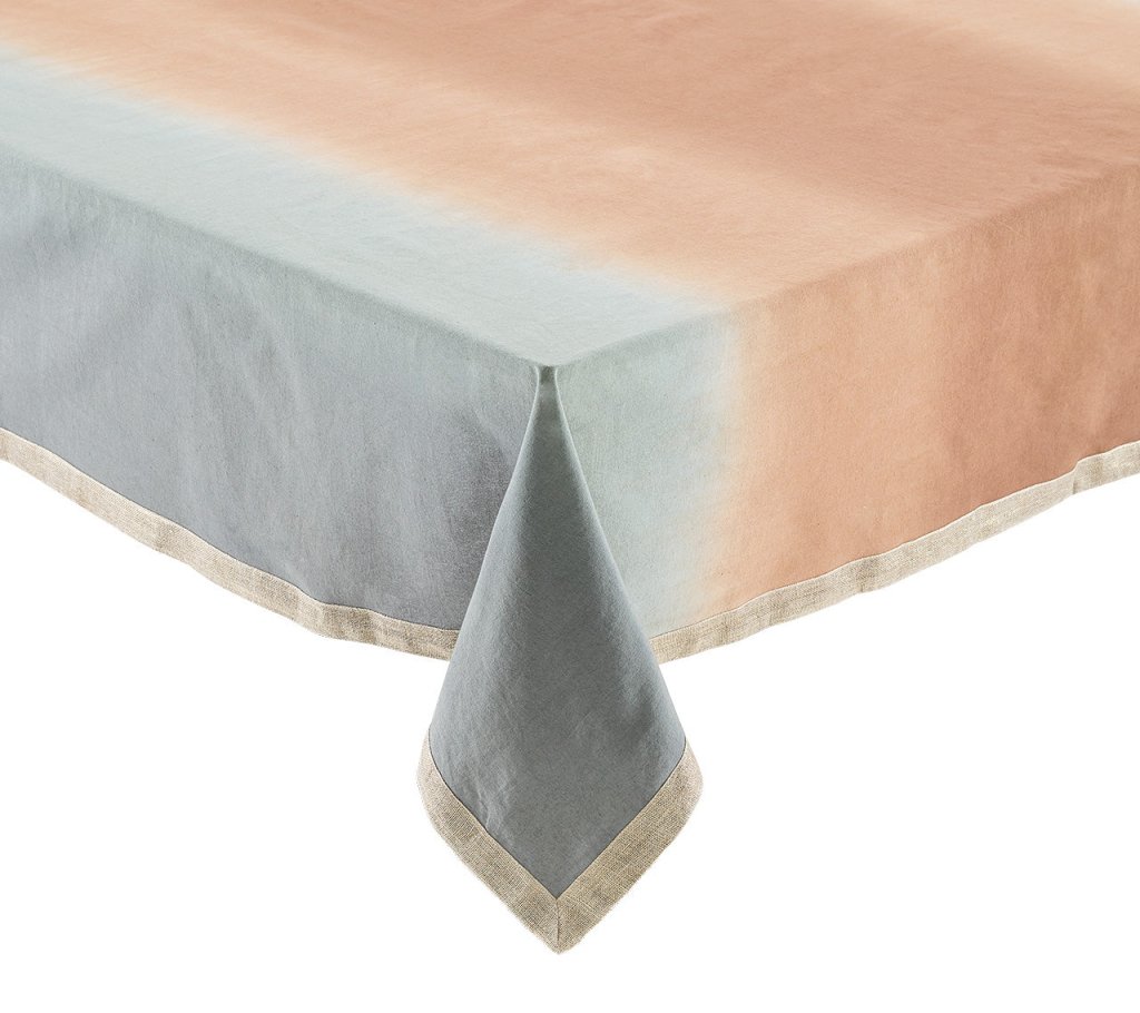 Dip Dye Tablecloth in Beige, Taupe & Gray