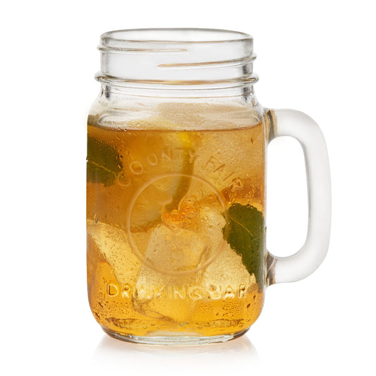Libbey County Fair Glass Drinking Jars, 16.5 ounce, Set of 12